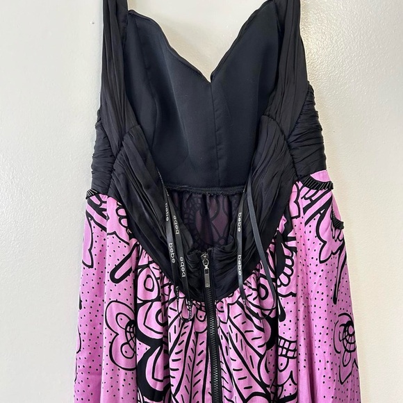 Bebe Y2K silk Black and Purple Maxi Dress - Picture 6 of 8
